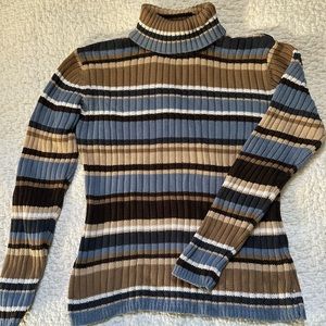 90s Ribbed Cotton Turtleneck Sweater